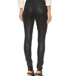 Free People Women's Mosshart Faux Leather Look Leggings Zippers Size XS Black